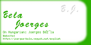 bela joerges business card